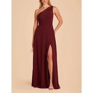 Birdy Grey Burgundy Kira One Shoulder Bridesmaid Dress NWOT Size Small